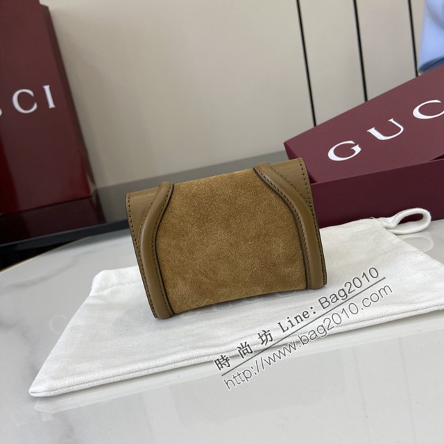 Gucci專櫃古馳最新款圓形互扣式雙G標識卡片夾卡包零錢包 jh2673型號：818795